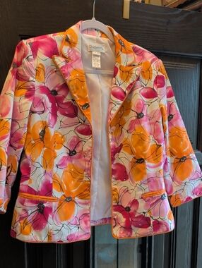 Chadwicks Pink & Orange Floral Blazer Jacket